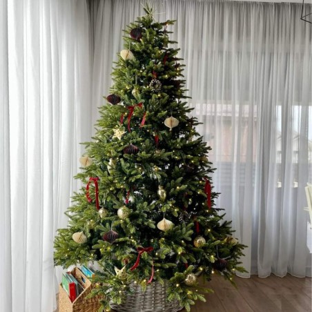 Brad de Craciun premium cu LED, ramuri 3D, suport metalic inclus, dimensiune 220 cm, Ego-Normandian PE