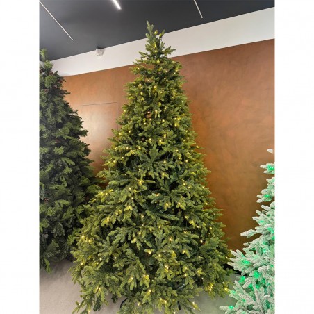 Brad de Craciun premium cu LED, ramuri 3D, suport metalic inclus, dimensiune 220 cm, Ego-Normandian PE