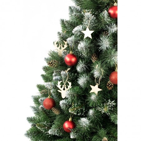 Brad de Craciun, 180 cm, zapada si conuri, pe trunchi natural, design deosebit, EGO Diamentowa