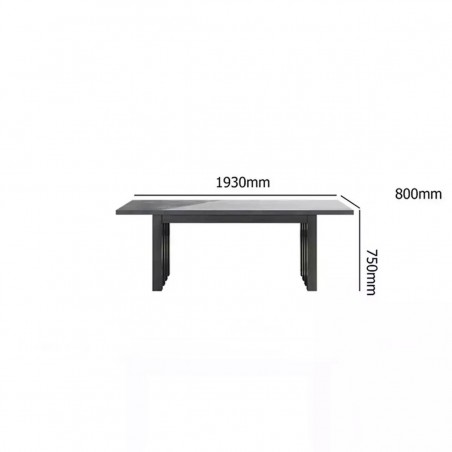 Set mobilier, masa mare cu blat din aluminiu si 6 scaune, aluminiu si impletitura tip funie, Riga, Luxury by EGO