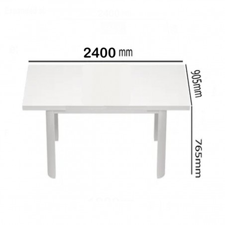 Set mobilier, masa din aluminiu si lemn, 8 scaune, impletitura tip funie, Torino, Luxury by EGO