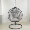Scaun agatat California Grey, Fotoliu suspendat, Curte sau Living, comfortabil, ratan 3D