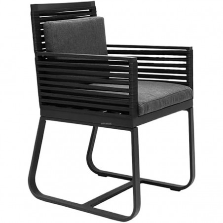 Set mobilier de 8 persoane, gradina sau terasa, masa 240x100 cm + 8 scaune, aluminiu, impletitura tip funie, Capri
