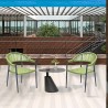 Set masa cu 2 scaune, terasa sau gradina, aluminiu dark grey, impletitura tip funie verde, Oasis