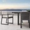 Set mobilier de 6 persoane, terasa sau gradina, aluminiu, masa 213x100 cm + 6 scaune, tesatura 100% Olefin, Mykonos