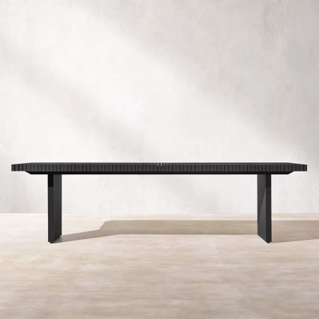 Set mobilier de 6 persoane, terasa sau gradina, aluminiu, masa 213x100 cm + 6 scaune, tesatura 100% Olefin, Mykonos