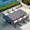 Set mobilier de 6 persoane, terasa sau gradina, aluminiu, masa 213x100 cm + 6 scaune, tesatura 100% Olefin, Mykonos