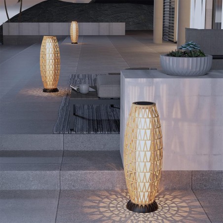 Lampa solara, incarcare USB, impletitura din poliratan, baterie inclusa, protectie IP65, 73 cm, lumina calda, SunBoho