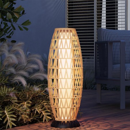 Lampa solara, incarcare USB, impletitura din poliratan, baterie inclusa, protectie IP65, 73 cm, lumina calda, SunBoho