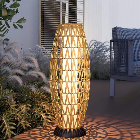 Lampa solara, incarcare USB, impletitura din poliratan, baterie inclusa, protectie IP65, 73 cm, lumina calda, SunBoho