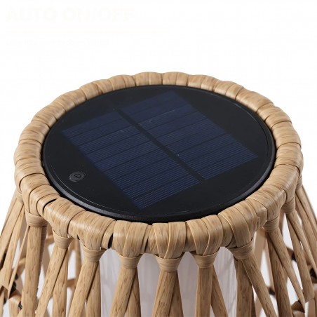 Lampa solara, incarcare USB, impletitura din poliratan, baterie inclusa, protectie IP65, 73 cm, lumina calda, SunBoho