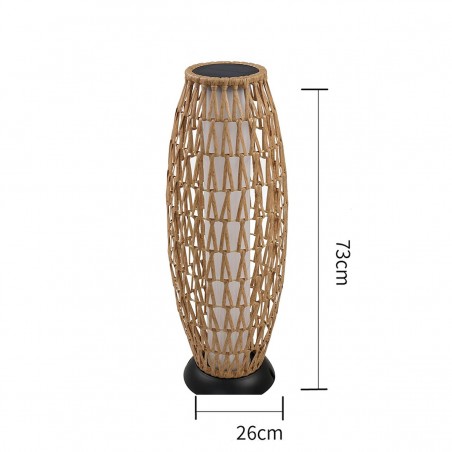 Lampa solara, incarcare USB, impletitura din poliratan, baterie inclusa, protectie IP65, 73 cm, lumina calda, SunBoho