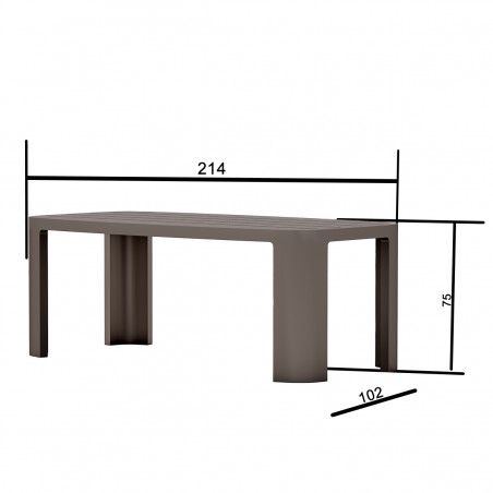 Set mobilier de 8 persoane, gradina sau terasa, aluminiu, masa 214x102 cm + 8 scaune, tesatura 100 % Olefin, Bora Bora