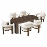 Set mobilier de 6 persoane, gradina sau terasa, aluminiu, masa 214x102 cm + 6 scaune, tesatura 100% Olefin, Bora Bora