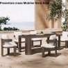 Set mobilier de 6 persoane, gradina sau terasa, aluminiu, masa 214x102 cm + 6 scaune, tesatura 100% Olefin, Bora Bora