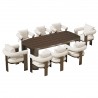 Set mobilier de 8 persoane, gradina sau terasa, aluminiu, masa 214x102 cm + 8 scaune, tesatura 100 % Olefin, Bora Bora