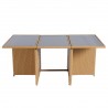 Set mobilier terasa gradina, Cub pliabil, masa cu blat de sticla, 6 scaune cu spatar rabatabil, 4 tabureti, Mauritius
