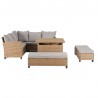 Set mobilier terasa sau gradina, canapea, 2 bancute si masa patrata, poliratan, Santorini