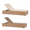Sezlong de plaja, inaltime reglabila, saltea inclusa, husa impermeabila, otel, poliratan, bej, 195 x 69 x 30 cm, Maro, Ibiza Sezlong de plaja, inaltime reglabila, saltea inclusa, husa impermeabila, otel, poliratan, bej, 195 x 69 x 30 cm, Maro, Ibiza