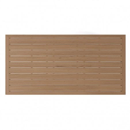 Set mobilier, terasa sau gradina, masa 150 cm + 6 scaune, lemn de Tec, impletitura tip funie, perne incluse, Gardenia