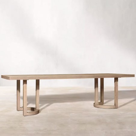 Set mobilier, terasa sau gradina, masa mare si 8 scaune, lemn de Tec integral, perne incluse, Primavera