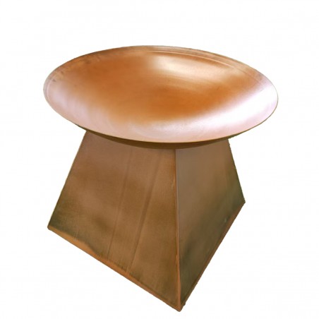 Vatra de foc cu suport pentru lemne, otel corten de 2.5 cm, dia 80 x H 70 cm, Vulcanis