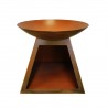Vatra de foc cu suport pentru lemne, otel corten de 2.5 cm, dia 80 x H 70 cm, Vulcanis