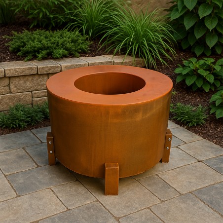 Semineu rotund, otel corten de 2 mm, dimensiuni: dia80 x H 60 cm,  Aurora