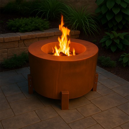 Semineu rotund, otel corten de 2 mm, dimensiuni: dia80 x H 60 cm,  Aurora