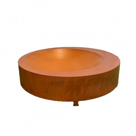 Semineu rotund, otel corten de 2 mm, dimensiuni: dia100 x H 26 cm, FlamaDomo