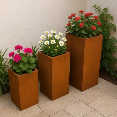 Jardiniera, otel corten de...