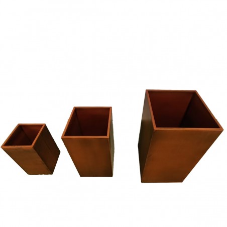 Jardiniera, otel corten de 2 mm, inaltime de 60,80,100 cm, Maro, Florium