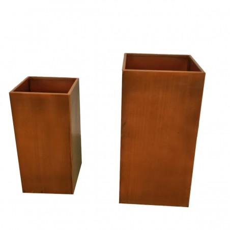 Jardiniera, otel corten de 2 mm, inaltime de 60,80,100 cm, Maro, Florium