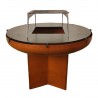Gratar pe lemn cu plita, Vatra, Multifunctional, din otel corten de 2 mm,  dia 100xH 70 cm, AshCraft