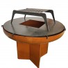 Gratar pe lemn cu plita, Vatra, Multifunctional, din otel corten de 2 mm,  dia 100xH 70 cm, AshCraft