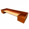 Jardiniera, cu banca integrata din lemn, otel corten de 2 mm, dimensiuni: 300x95x44 cm, FloraStep