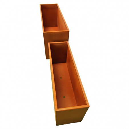 Jardiniera dreptunghiulara, otel corten de 2 mm, dimensiuni: 100x30x45 sau 120x40x55 cm, Bloom