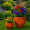 Jardiniera poligonala, otel corten de 2 mm, diametru 38-55 cm, FlorArt