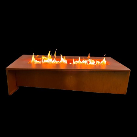 Semineu pe gaz, otel corten de 2 mm, dimensiuni: 150x70x35 cm, Luxora