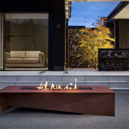 Semineu pe gaz, otel corten de 2 mm, dimensiuni: 150x70x35 cm, Luxora