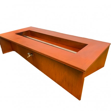 Semineu pe gaz, otel corten de 2 mm, dimensiuni: 150x70x35 cm, Luxora