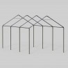 Cort, pavilion, crem deschis, 3x6 m, 6 ferestre + 2 intrari, cadru otel galvanizat, material PE 240 g/m2, rezistent la UV, apa