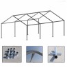 Cort, pavilion, crem deschis, 3x6 m, 6 ferestre + 2 intrari, cadru otel galvanizat, material PE 240 g/m2, rezistent la UV, apa