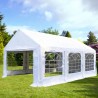 Cort, pavilion, crem, 3x6 m, 6 ferestre + 2 intrari, cadru din otel galvanizat, material PE 240 g/m2, rezistent la UV si apa