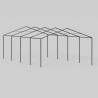Cort, pavilion, crem deschis, 4x8 m, 8 ferestre + 2 intrari, cadru otel galvanizat, material PE 240 g/m2, rezistent la UV, apa