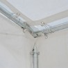 Cort, pavilion, crem deschis, 4x8 m, 8 ferestre + 2 intrari, cadru otel galvanizat, material PE 240 g/m2, rezistent la UV, apa