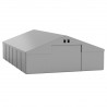 Cort tip hala profesional, magazie depozitare, gri, 8x12 m, 2 intrari, cadru ranforsat din otel galvanizat, PVC 560g/m2