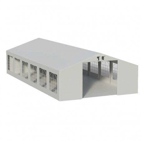 Cort profesional, pavilion, alb, 8x12 m, 12 ferestre + 2 intrari, cadru ranforsat din otel galvanizat, PVC 560g/m2, impermeabil