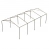 Cort, pavilion, crem, 4x8 m, 8 ferestre + 2 intrari, cadru din otel galvanizat, material PE 240 g/m2, rezistent la UV si apa