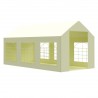 Cort, pavilion, crem, 3x6 m, 6 ferestre + 2 intrari, cadru din otel galvanizat, material PE 240 g/m2, rezistent la UV si apa
